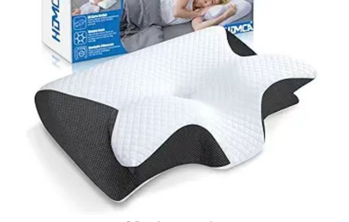 Ergonomic memory foam pillow for neck & shoulder support