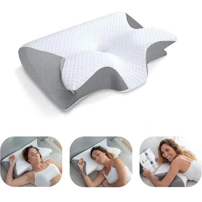 Ergonomic memory foam pillow for neck & shoulder support