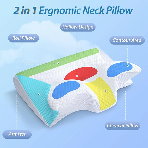 Orthopedic neck support pillow-Pain relief & deep sleep comfort