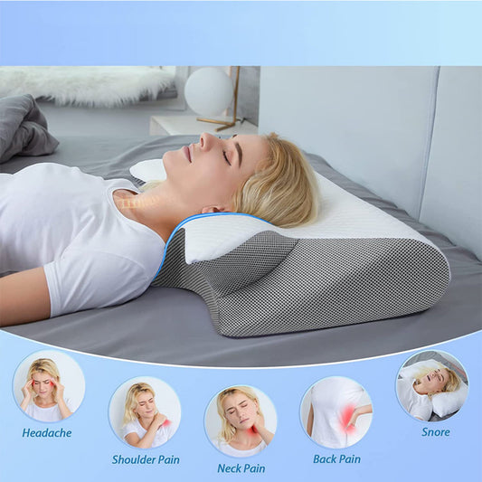 Ergonomic memory foam pillow for neck & shoulder support